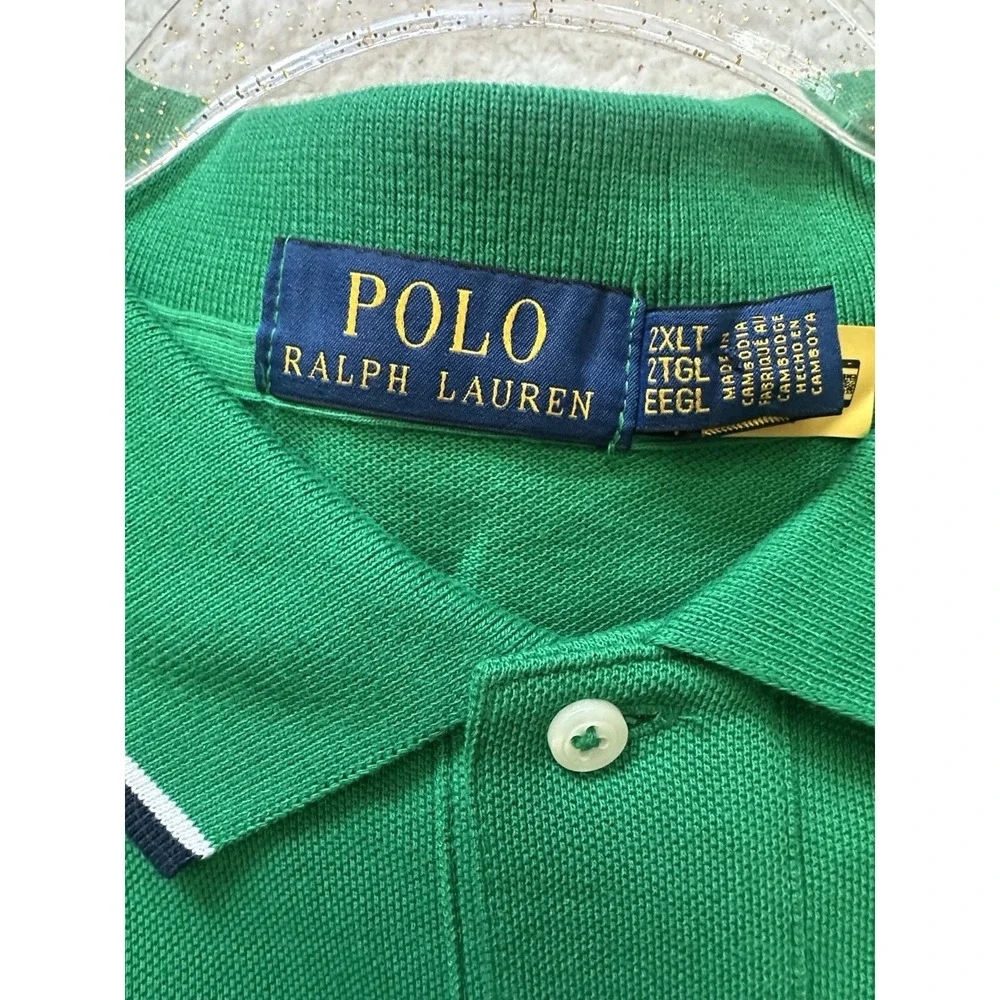 Polo Ralph Lauren Mesh Polo‎ Shirt Men's 2LT Green Short Sleeves